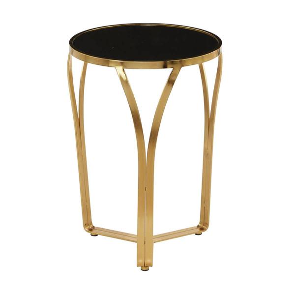 9th & Pike(R) Gold-Tone Metal Contemporary Accent Table - image 