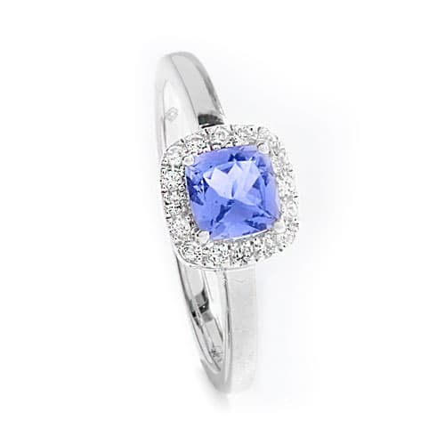 Precious Elegance&#40;tm&#41; Sterling Silver Cushion Tanzanite Ring - image 