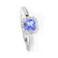 Precious Elegance&#40;tm&#41; Sterling Silver Cushion Tanzanite Ring - image 1