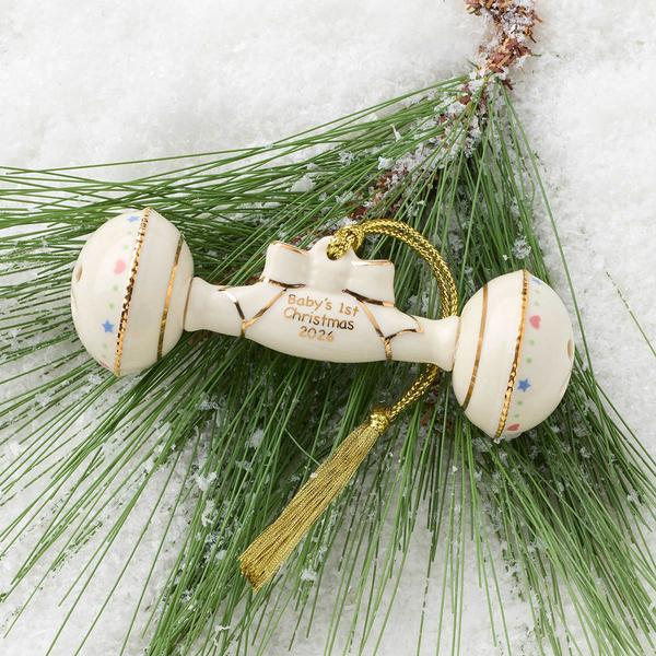 Lenox(R) 2026 Baby''s 1st Christmas Rattle Ornament - image 