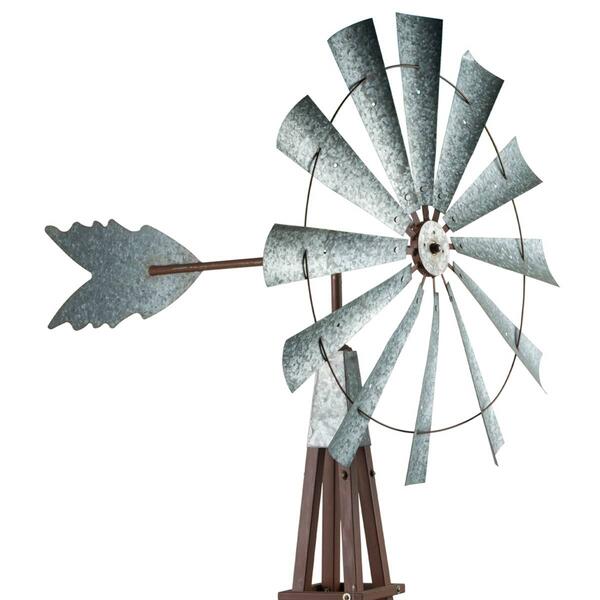 Alpine Rustic Bronze & Silver Metal Windmill