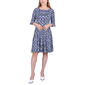 Petite NY Collection Elbow Sleeve Knit Seamed A-Line Dress - image 1