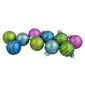 Northlight 10ct. Green & Blue Striped Glass Christmas Ornaments - image 1