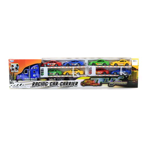Sun-Mate Race Car Carrier Toy w/8 Cars For Storage & Play