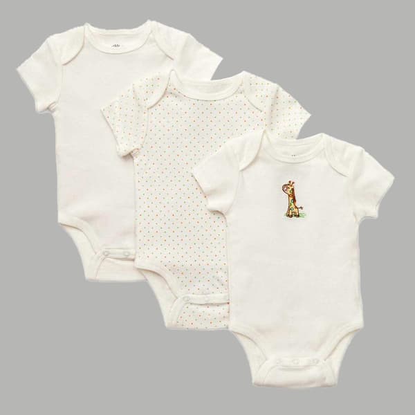 Baby Unisex (NB-9M) Little Me(R) 3pk. Giraffe Bodysuits - image 