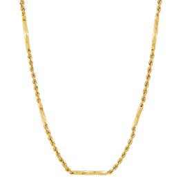 Gold Classics&#40;tm&#41; Tube Station Rope Link Chain Necklace