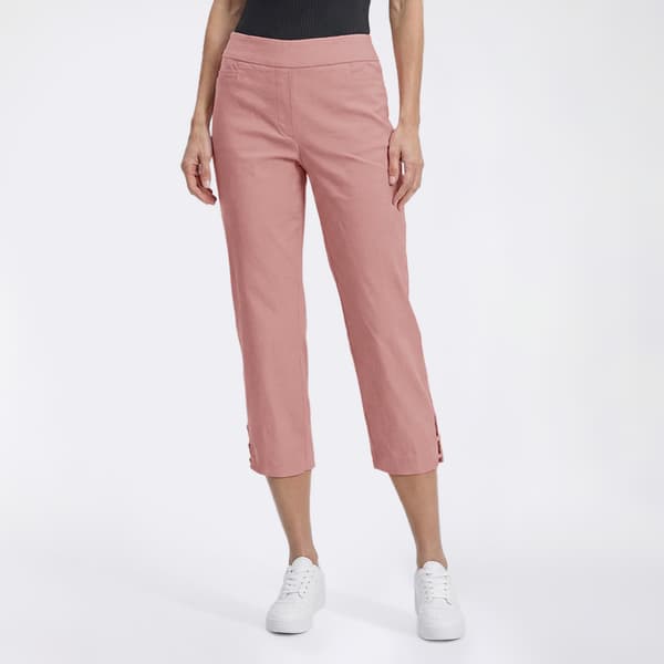 Womens Napa Valley Solid 3-Bar Hem Detail Capris