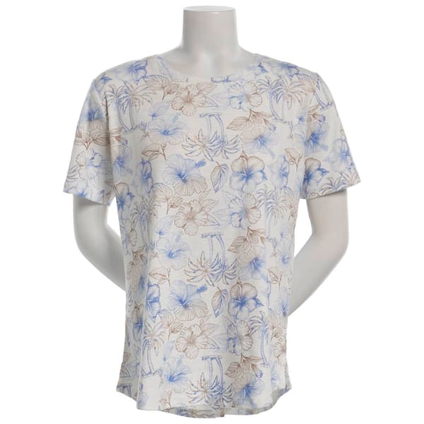 Petites Hasting & Smith Short Sleeve Tropical Floral Tee