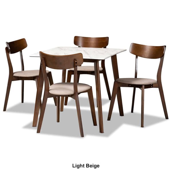 Baxton Studio Reba Modern Walnut Brown Wood 5pc. Dining Set