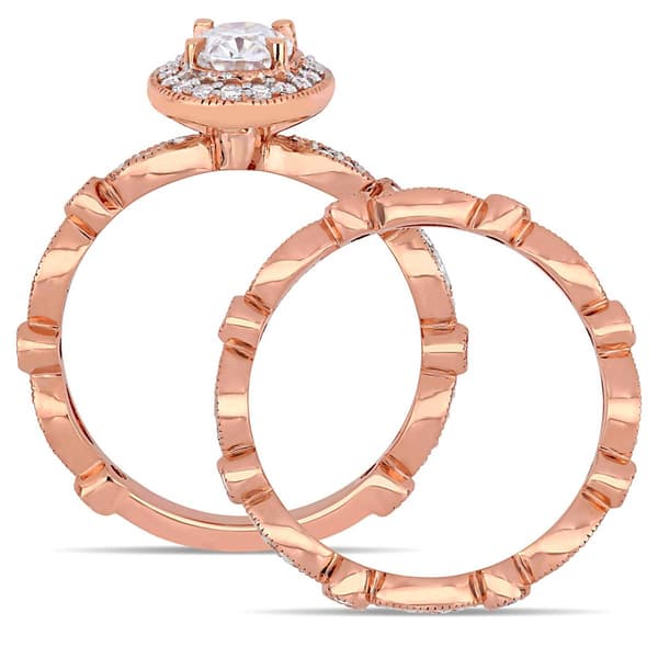 Diamond Classics&#8482; 10kt. Rose Gold Oval Infinity Bridal Ring Set