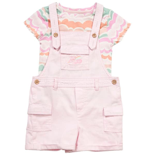 Girls (4-6x) Kids Headquarters(R) Tee & Pink Shortalls Set - image 