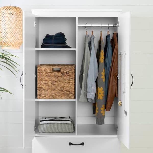South Shore Farnel Pure White Wardrobe Armoire