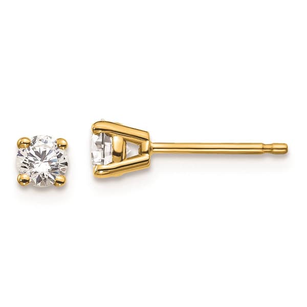 Pure Fire 14kt. Yellow Gold 4-Prong 3/8ctw. Diamond Stud Earrings