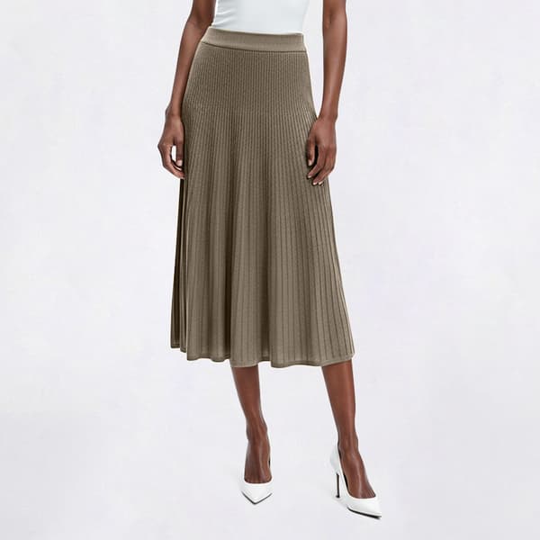Womens Ninety Clothing Pull On Ottoman Midi Skirt - image 