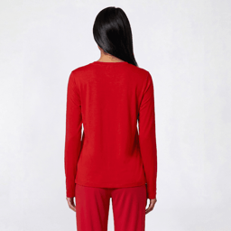 Juniors Pillow Talk Long Sleeve Solid Pajama Top with Pocket