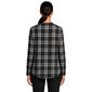 Womens Zac & Rachel Long Sleeve Black Plaid 1/2 Button Blouse - image 2