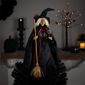 Northlight Dark Witch with Bat & Broom Halloween Figure - image 1