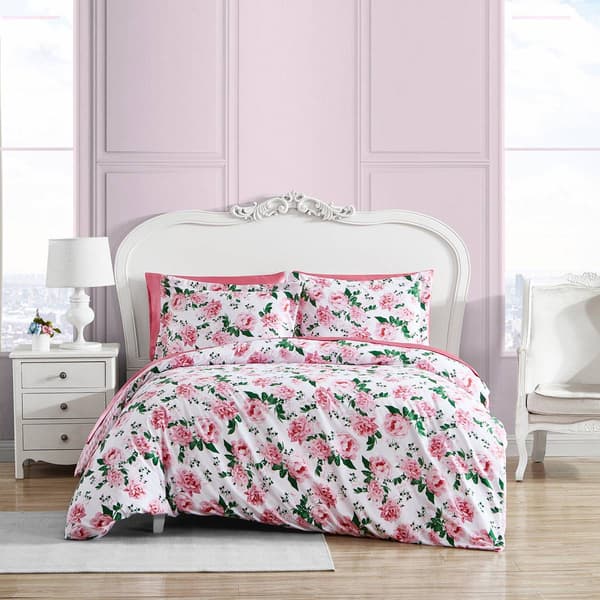 Betsey Johnson Blooming Roses Microfiber Duvet Cover Set