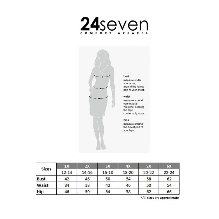 Plus Size 24/7 Comfort Apparel Multicolor Empire Waist Midi Dress