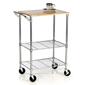 Metal Kitchen Block Cart with Shelf - image 1