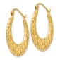 Gold Classics™ 14kt Gold Laser Cut Patterned Hoop Earrings - image 2