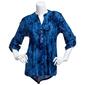 Womens Notations 3/4 Sleeve Paisley Pintuck Jacquard Blouse - image 1