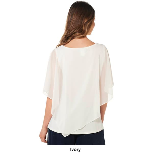 Plus Size MSK Farage Beaded Trim Overlay Blouse