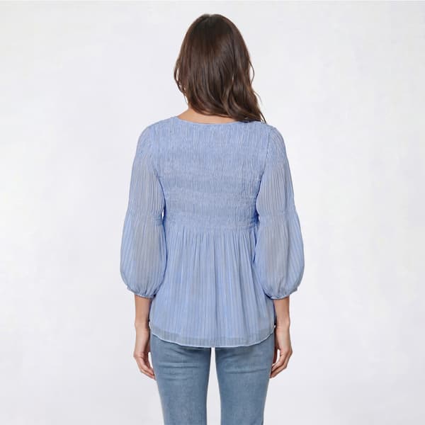 Womens Floral & Ivy 3/4 Sleeve Stripe Pleater Blouse