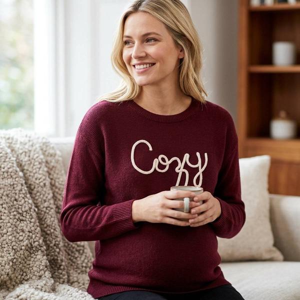 Womens amiee & coco Maternity Long Sleeve Cozy Sweater - image 