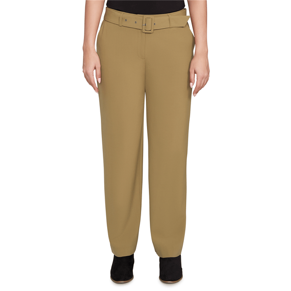 Petite Emaline Deerfield Solid Bi-Stretch Self Belt Trousers