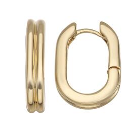Napier Gold-Tone Links Oval Hoop Click-Top Earrings