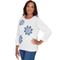 Petite Alfred Dunner Hilton Head Denim Floral Sweater - image 3