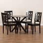 Baxton Studio Liese Dark Brown Finished Wood 5pc. Dining Set - image 8
