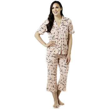 Jones New York Women's Top Notch Tank Top and Crop Pant Pajama Set - Pink  and White Pattern, Small at  Women's Clothing store