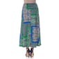 Womens 24/7 Comfort Apparel Green Scarf A-Line Maxi Skirt - image 3
