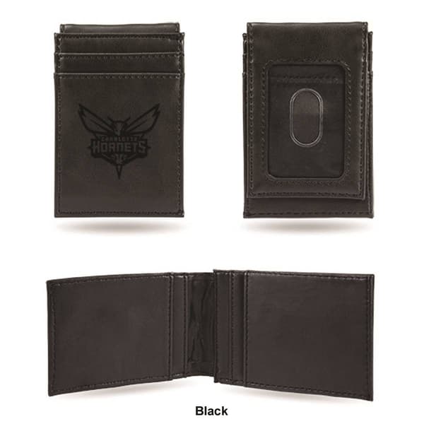 Mens NBA Charlotte Hornets Faux Leather Front Pocket Wallet