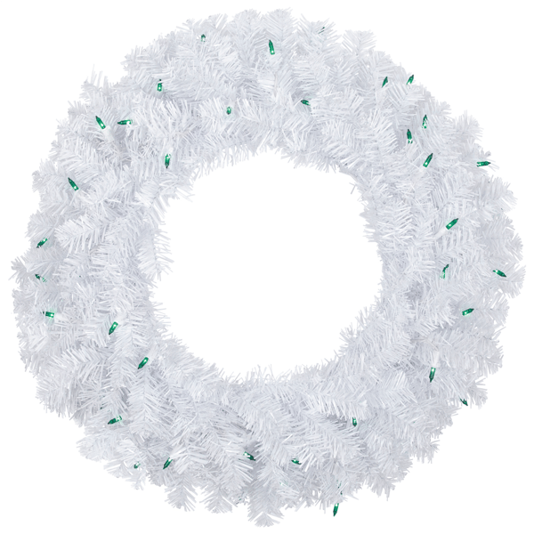 Northlight Green Lights Woodbury White Pine Christmas Wreath - image 