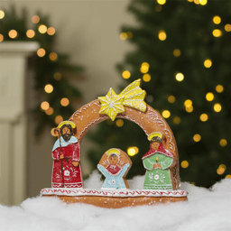 Northlight Gingerbread Holy Family Christmas Nativity Decoration
