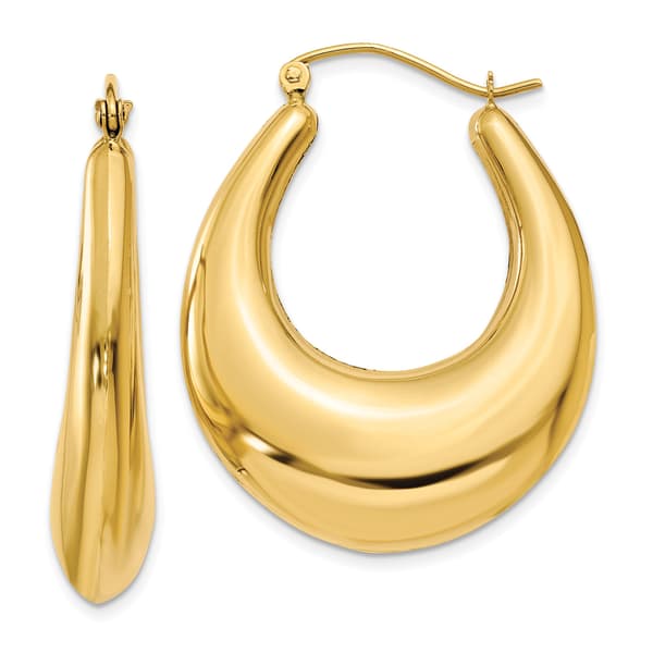 Gold Classics&#40;tm&#41; 16mm. 14kt. Gold Polished Hoop Earrings - image 