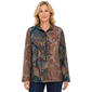 Womens Ali Miles Long Sleeve Wire Neck Collar Multi Floral Print - image 1