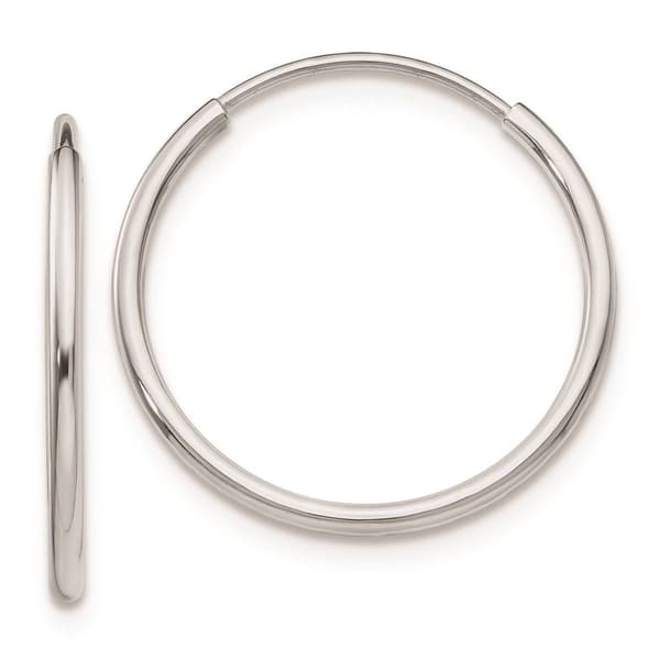 Gold Classics(tm) 10kt. White Gold 20mm Endless Hoop Earrings - image 