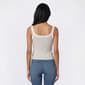 Juniors Pink Rose Floral Thermal Lace Trim Henley Tank Top - image 1