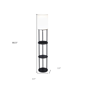 HomeRoots 67in. Black Metal Column Floor Lamp with Linen Shade - image 3