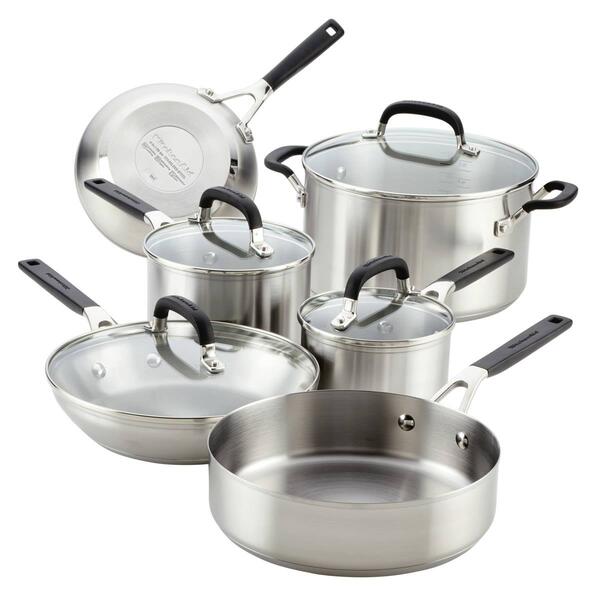 KitchenAid(R) Stainless Steel 10pc. Stainless Steel Cookware Set - image 