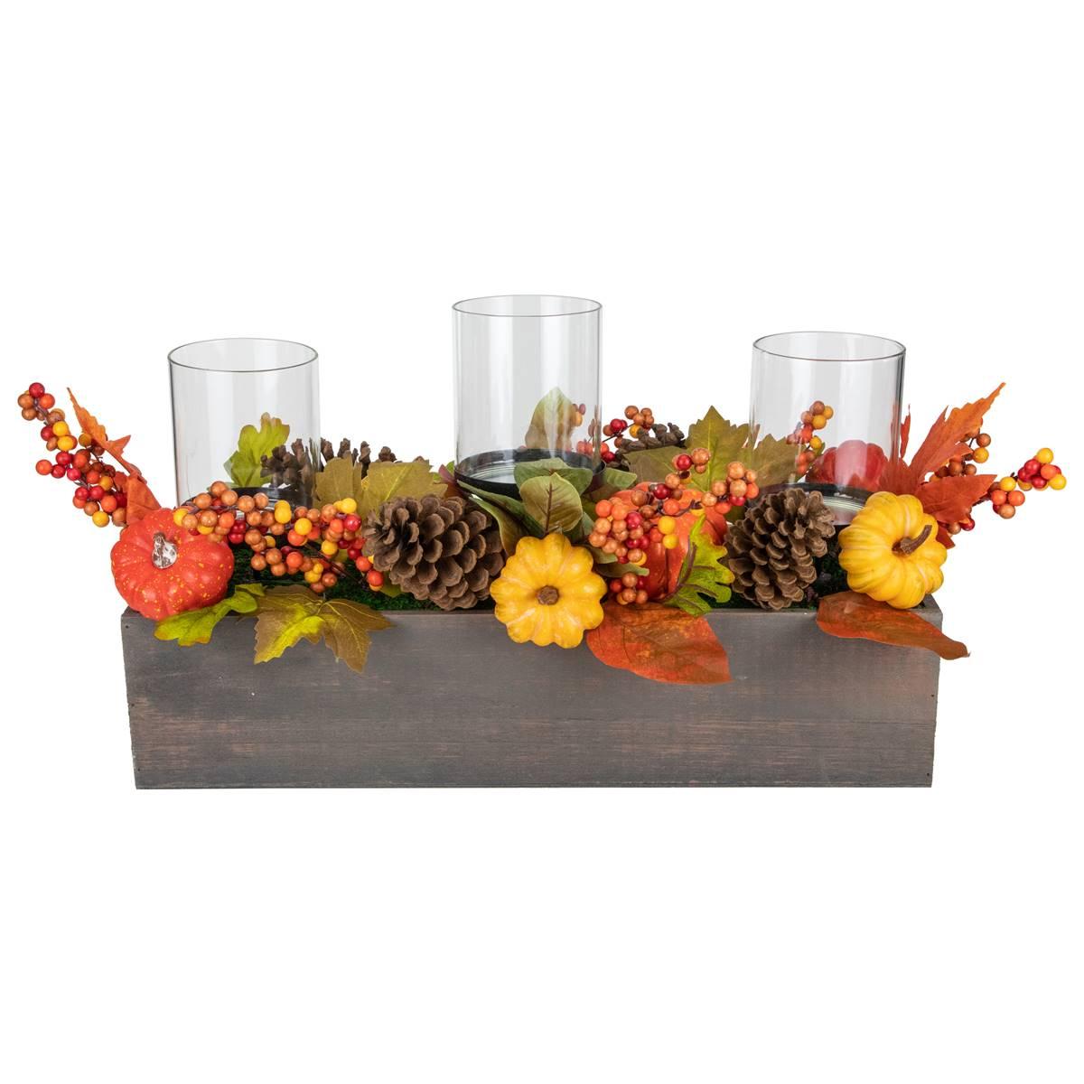 Northlight Seasonal 27in. Pumpkin Triple Pillar Candle...