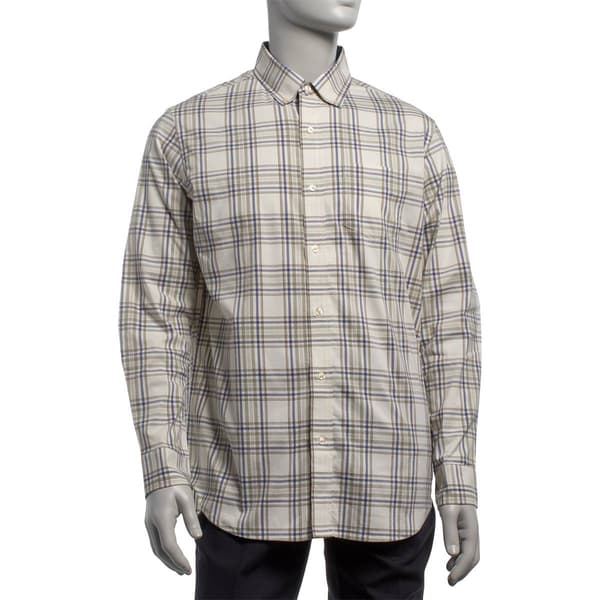 Mens Architect(R) Regular Fit Button Down Shirt - White Swan/Blue - image 