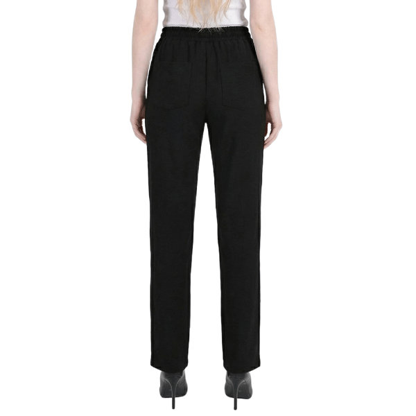 Petite NY Collection Solid Pull On Straight Leg Casual Pants