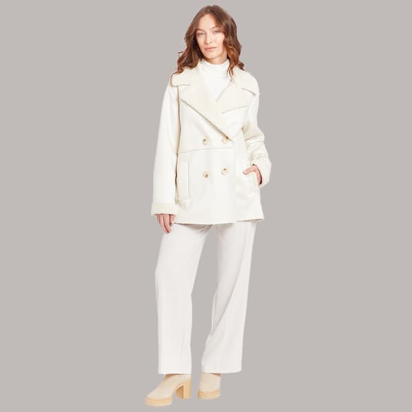 Womens Frye Double Breasted Shearling Coat