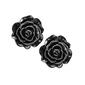 1928 Silver Metallic Rosebud Stud Earrings - image 1