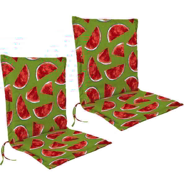 Jordan Manufacturing Set of 2 Melon Citrus Outdoor Chair Cushions - image 
